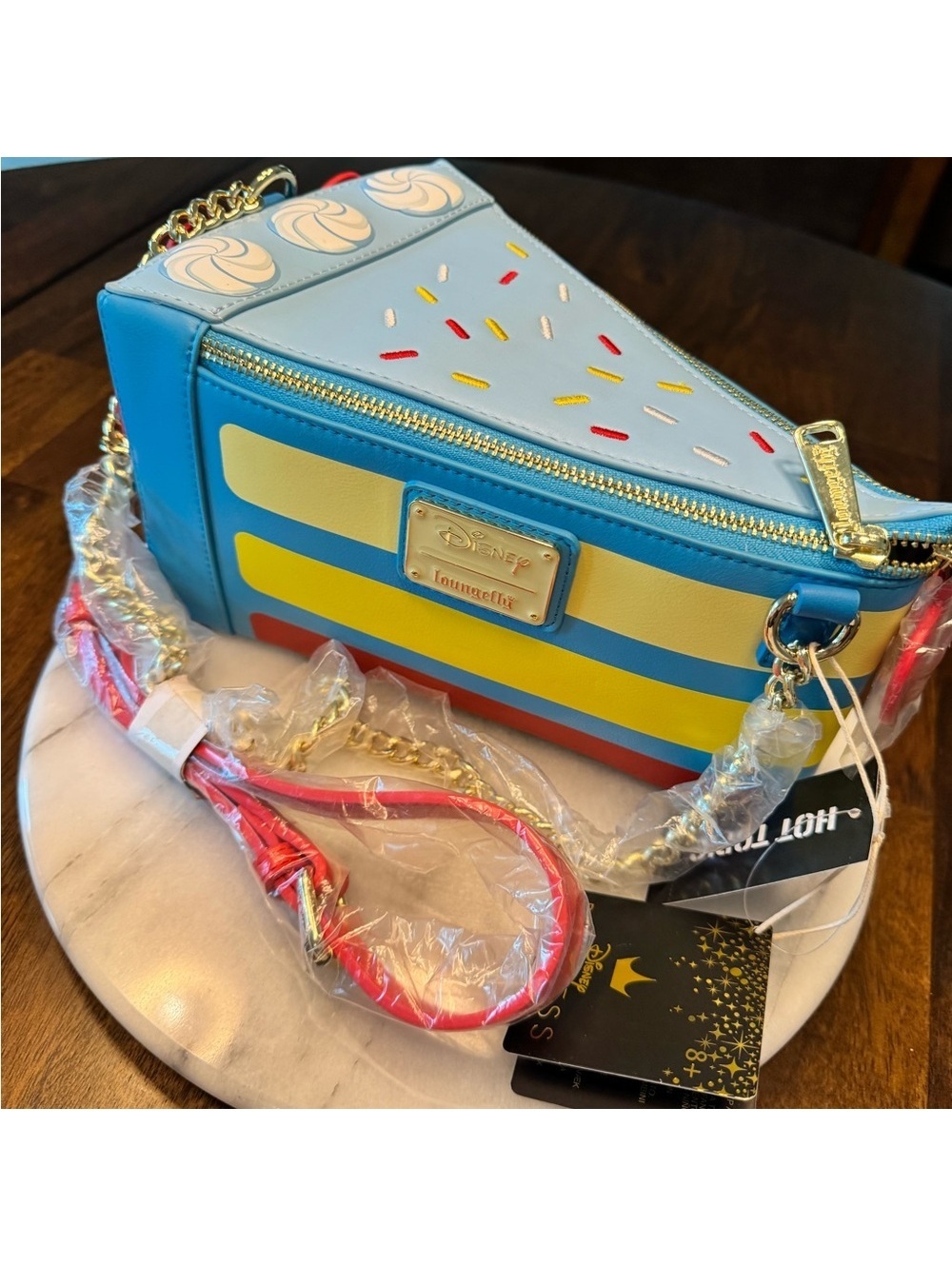 Loungefly Blue, Yellow & Red Snow White cake Slice Crossbody Bag